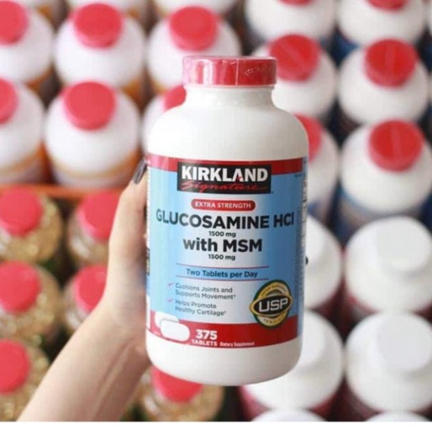 {Nhập chính hãng} Viên bổ khớp KIRKLAND Glucosamine HCL 1500mg With MSM  - Hỗ trợ tăng dịch nhầy khớp (Hộp 375 viên)