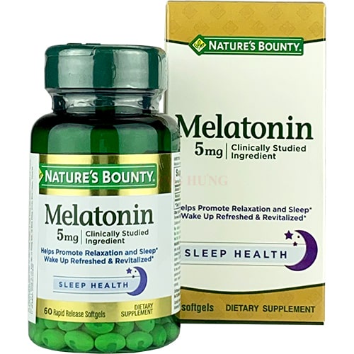 Viên uống Nature's Bounty Melatonin 5mg hỗ trợ cải thiện giấc ngủ