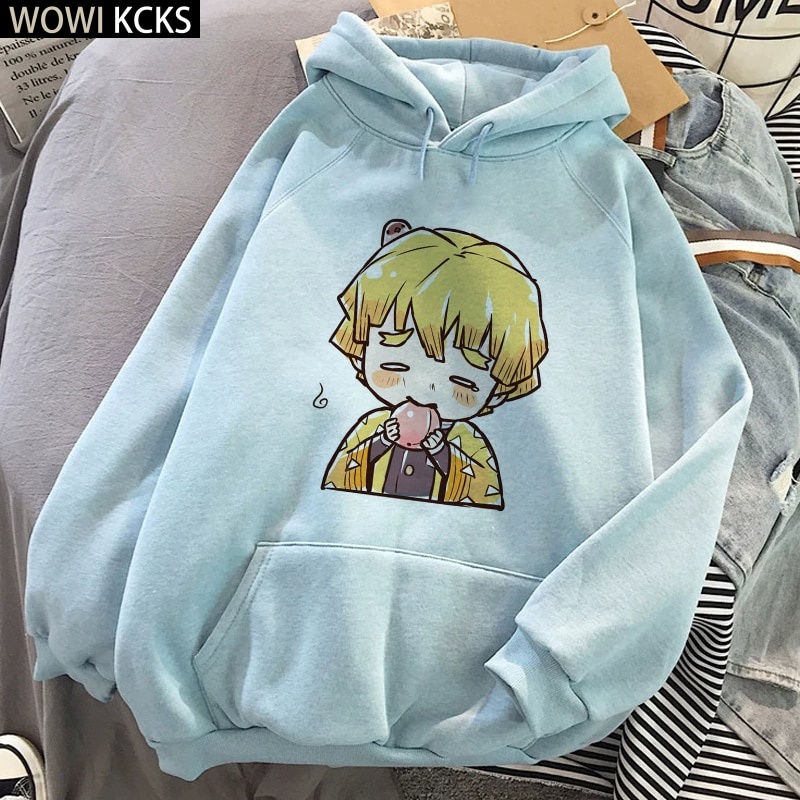 Áo Hoodie Họa Tiết Kimetsu No Yaiba Agatsuma Zenitsu Fall 2021 Dễ Thương Cho Nữ