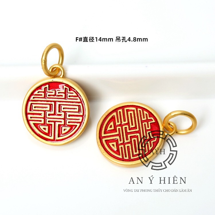 Charm Khóa đỏ chữ Hỷ #C286 ( An Ý Hiên)