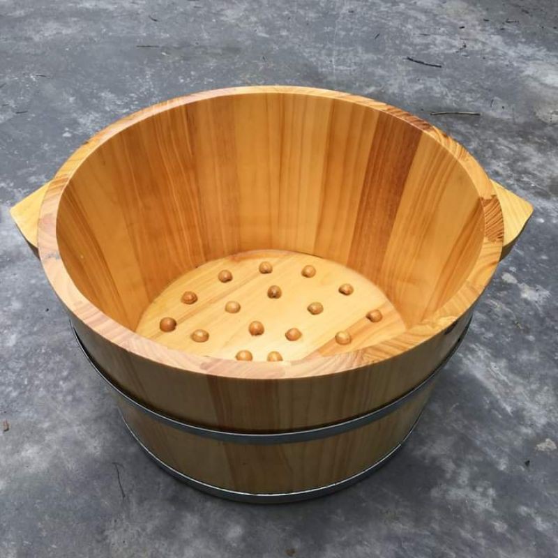 CHẬU  gỗ ngâm chân,  thảo dược, nước nóng,thuốc bắc