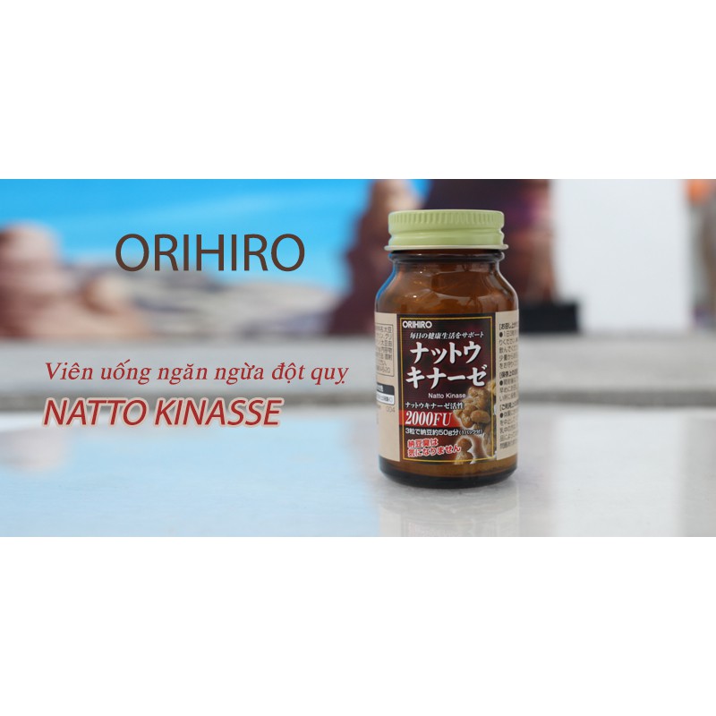 [Mã SKAMFM286M giảm 8% đơn 350K] Viên uống hỗ trợ chống đột quỵ Nattokinase 2000FU - Orihiro Nhật Bản