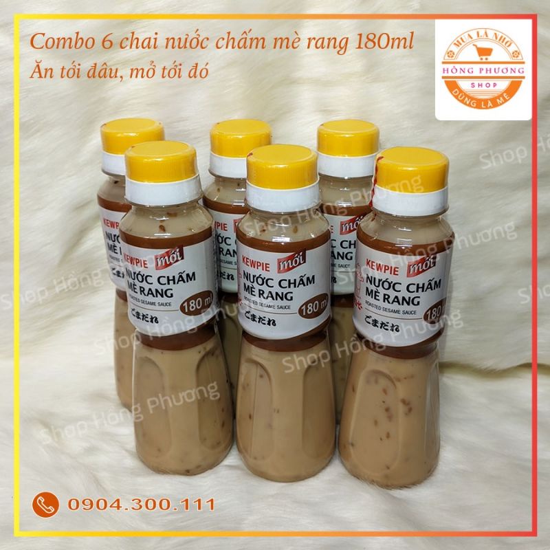 Combo 6 chai Nước Chấm Mè Rang Kewpie 180ml - Healthy dáng đẹp