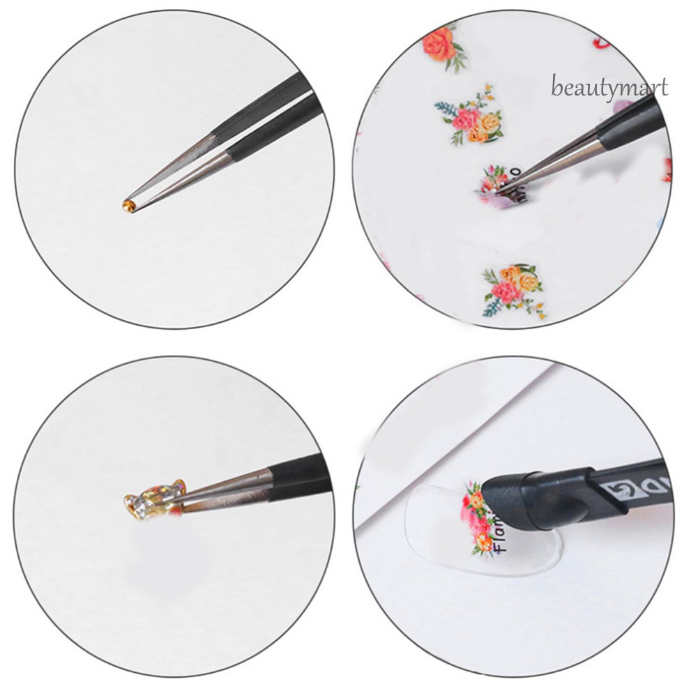 [Hàng mới về] Nhíp gắp hạt đính móng trang trí nghệ thuật thiết kế hai đầu bằng thép không gỉ