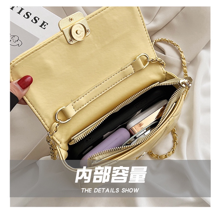 Túi Đeo JASMIN NOIR Chéo Nắp Lật Họa Tiết Kẻ Ô Phối Dây Xích Cho Nữ