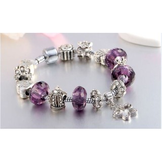 Vòng tay charm hoa pha lê siêu đẹp