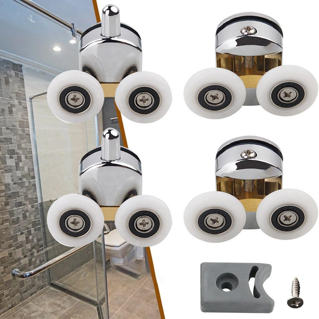 Bánh Xe Trượt Cửa Mạ Chrome 23 / 25mm Có Thể Điều Chỉnh Tiện Dụng