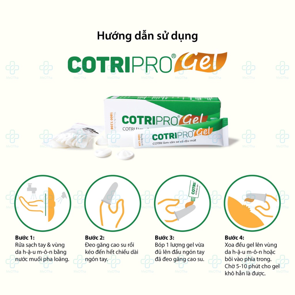 Cotripro Gel - Gel Bôi Trĩ, Táo Bón, Ngải Cứu, Giải Nhiệt, Dịu Mát, Săn Se Da