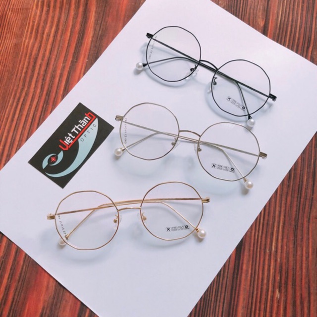 Gọng kính vintage ngọc trai nhân tạo chất