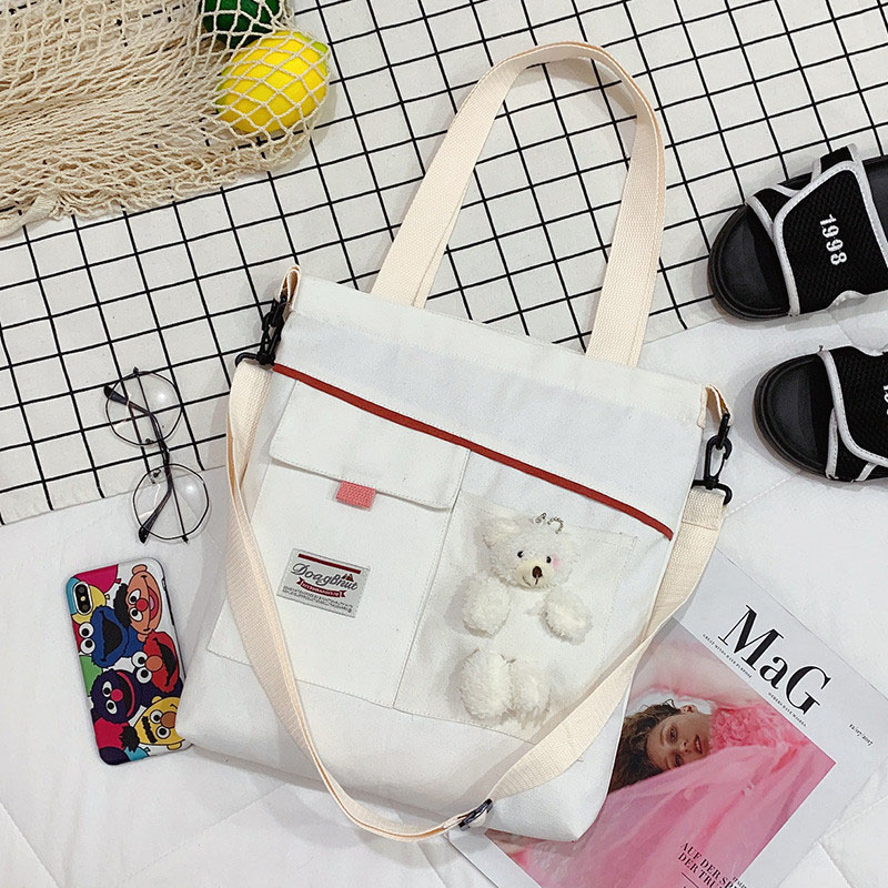 Túi vải canvas đeo chéo phong cách Hàn Quốc thời trang đơn giản dành cho nữ