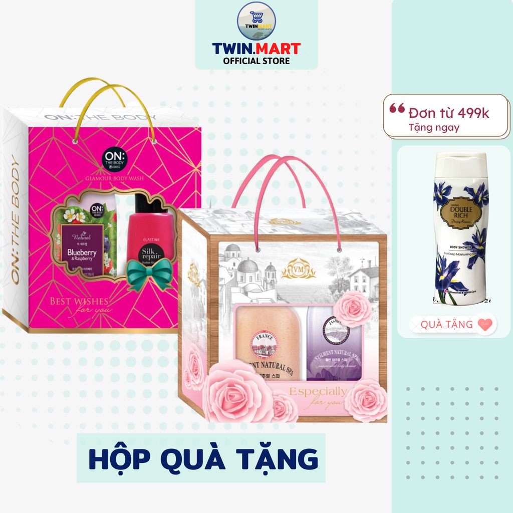 [HỘP QUÀ TẶNG 20/10 - 20/11 - 8/3] COMBO HỘP QUÀ SỮA TẮM ON:THE BODY - DẦU GỘI SILK REPAIR NHẬP KHẨU HÀN QUỐC