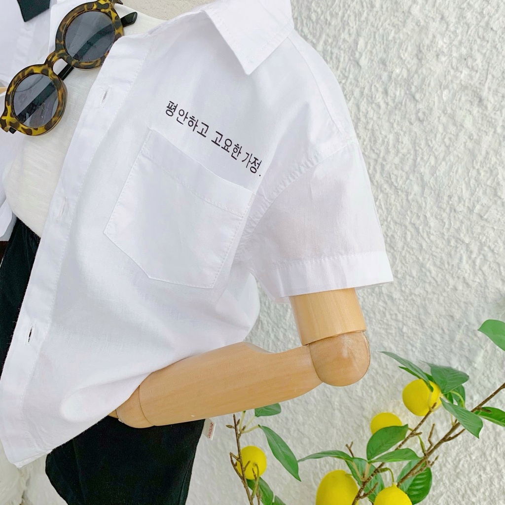 Set áo sơ mi bé trai quần đùi kèm cà vạt MINTSCLOSET Mint's Closet Hàn Quốc 1 2 3 4 5 tuổi - TN3072 - AR8414