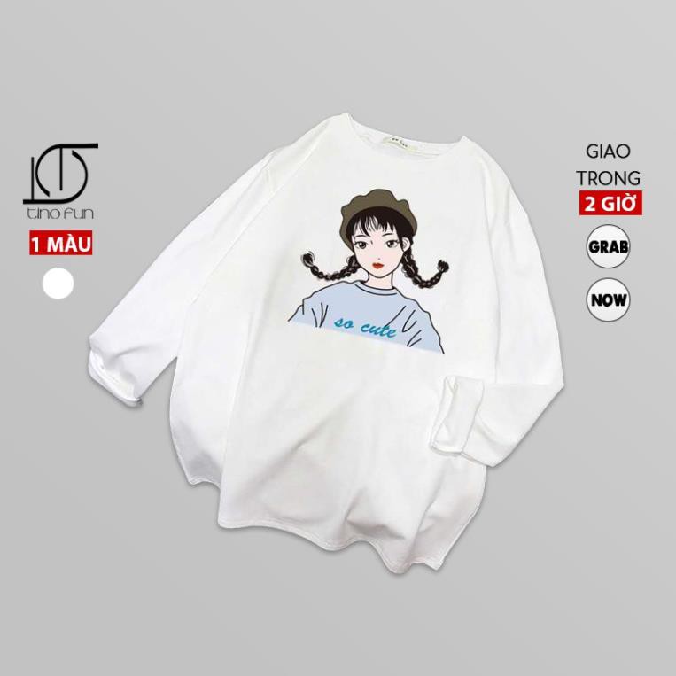 Áo thun nữ đẹp họa tiết form rộng mã TT16 dáng Áo nữ dài tay chất vải mềm mại dáng phông Xịn