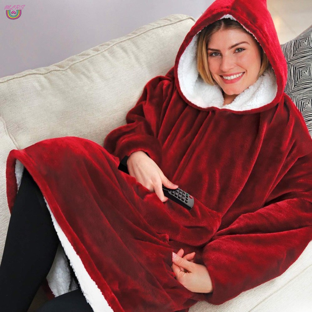 Áo hoodie siêu mềm dạng chăn bằng vải nỉ ấm áp với túi lớn dáng rộng thoải mái dành cho cả nam và nữ