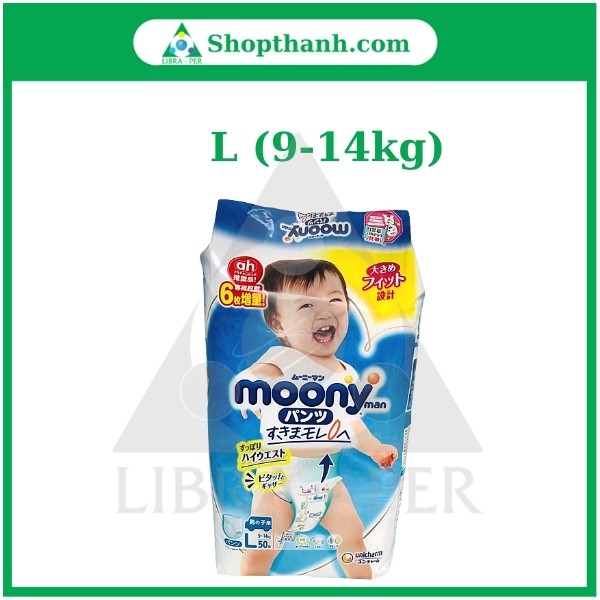 Tả/Bỉm Moony Cộng Miếng Nội Địa Nhật Dán/Quần Đủ Size NB96/S90/M68/L58/M64q/L50q/XL44q