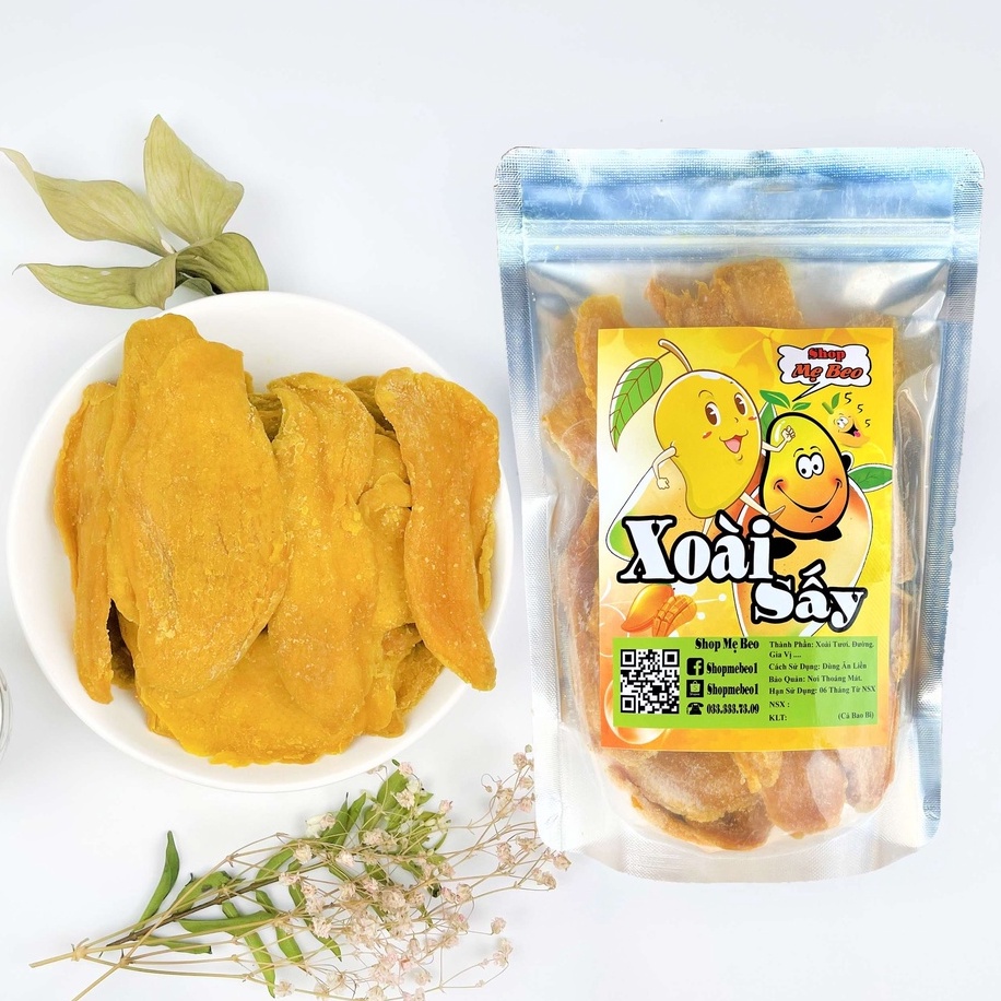 500Gr Xoài Sấy Dẻo Đà Lạt ngon ngọt Shop Mẹ Beo Túi