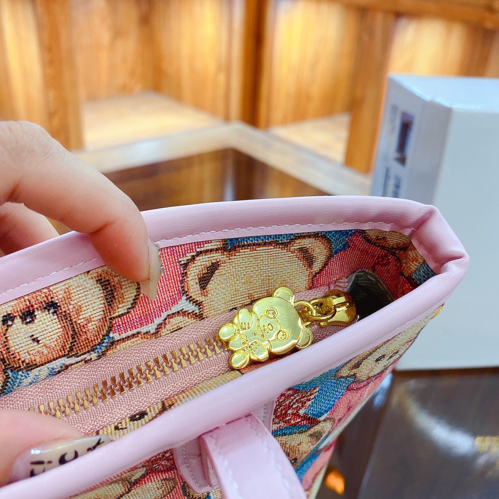 Túi Bucket Đeo Vai / Đeo Chéo Cỡ Lớn Hình Gấu Dễ Thương Có Thể Tháo Rời