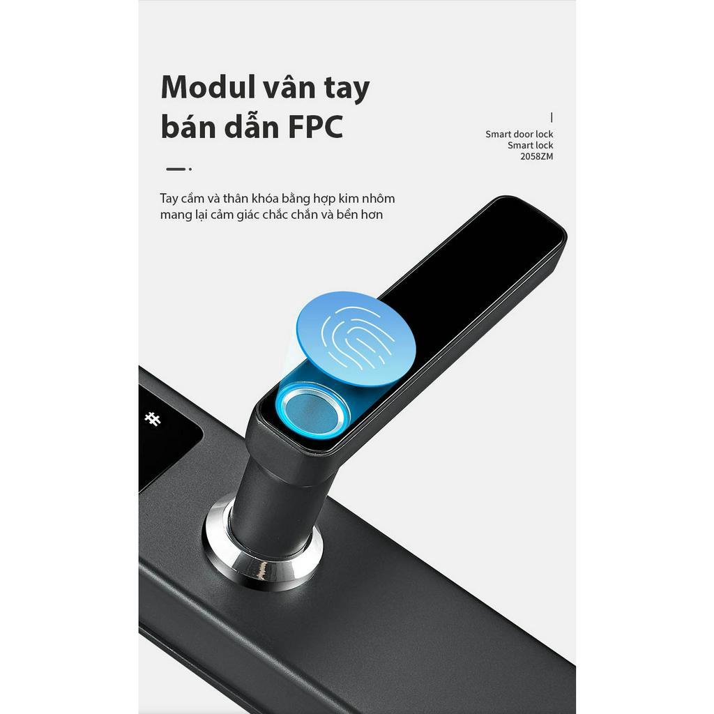 UL-2058 Khóa vân tay 5 chức năng dành cho cửa nhỏ, cửa thông thông phòng, khóa căn hộ