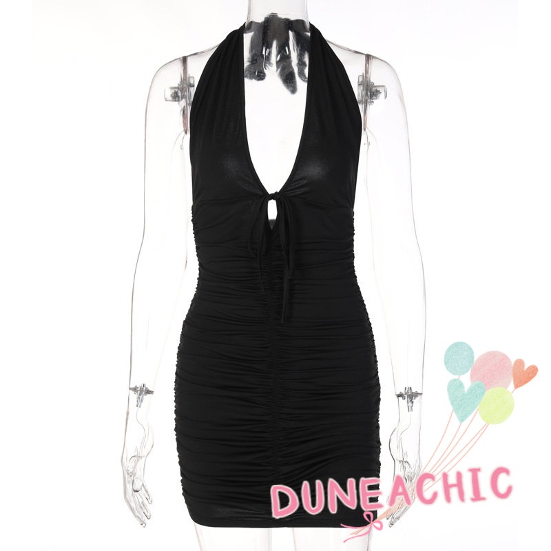 DUNEA Đầm khoét cổ chữ v Hở Lưng Quyến Rũ Thời Trang Cho Nữ