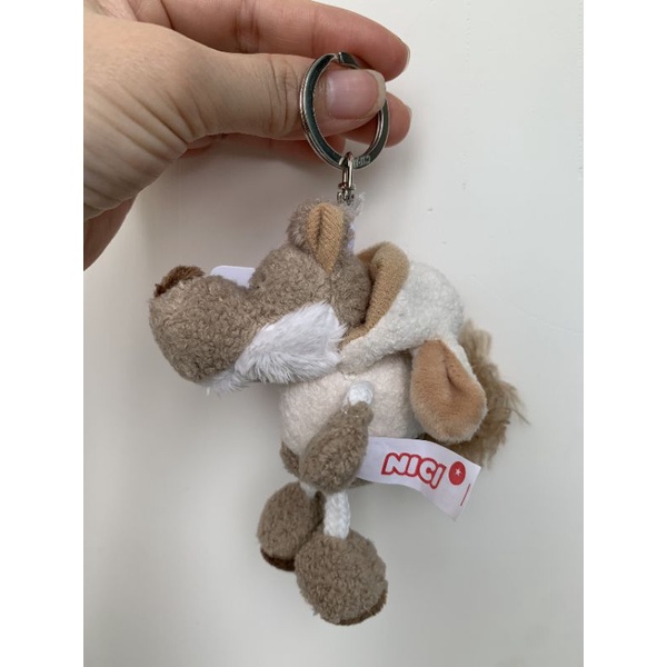 Móc Khóa Gấu Bông Mini - Hình CON SÓI Đeo Cặp, Treo Balo Thương hiệu NICI Quà Sinh Nhật Cho Nữ 10cm MIRA-GB28004