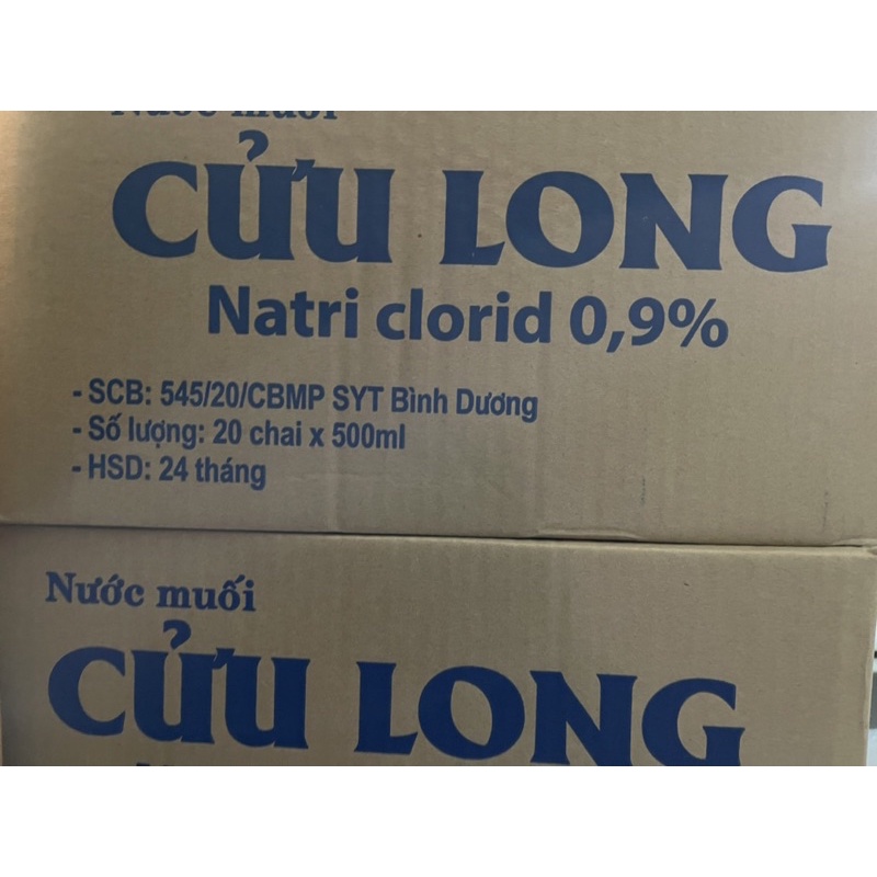 nước muối sinh lý 0,9% chai 1000 mL, hiệu cứu Long