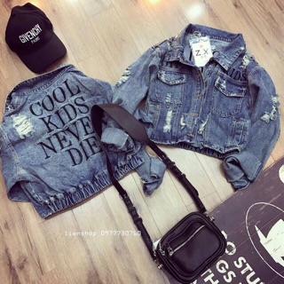 ÁO KHOÁC JEAN IN CHỮ