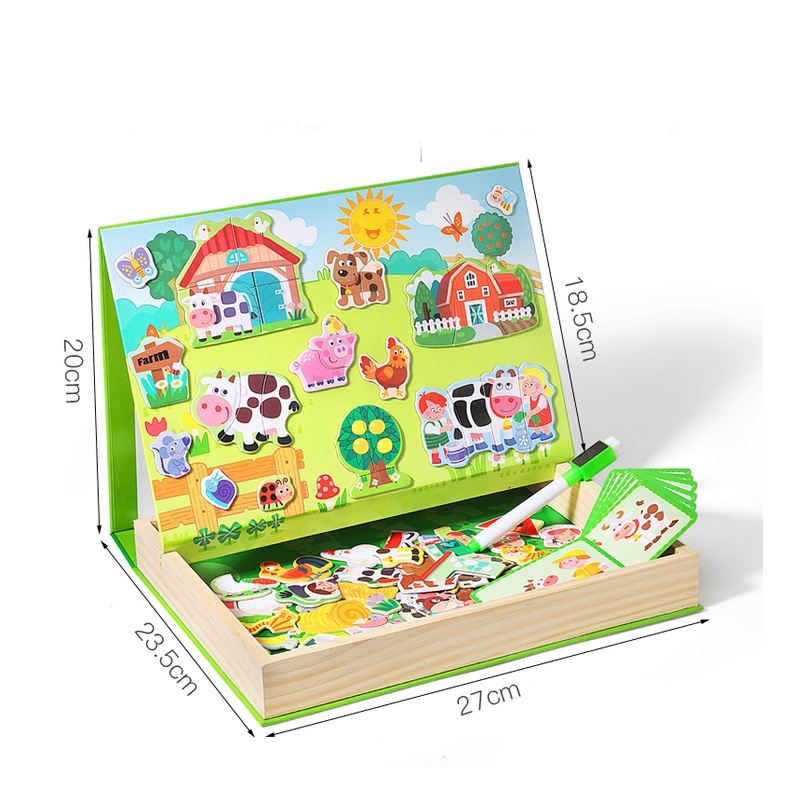 Bộ Ghép Hình Nam Châm Bằng Gỗ Chủ Đề Nông Trại