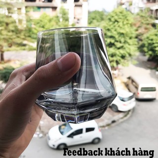 Bộ 6 Cốc-Ly Thủy Tinh Luxury Crystal Diamond Tráng Bạc Dùng Uống  Rượu Mạnh Whyski, Dung Tích 315ml