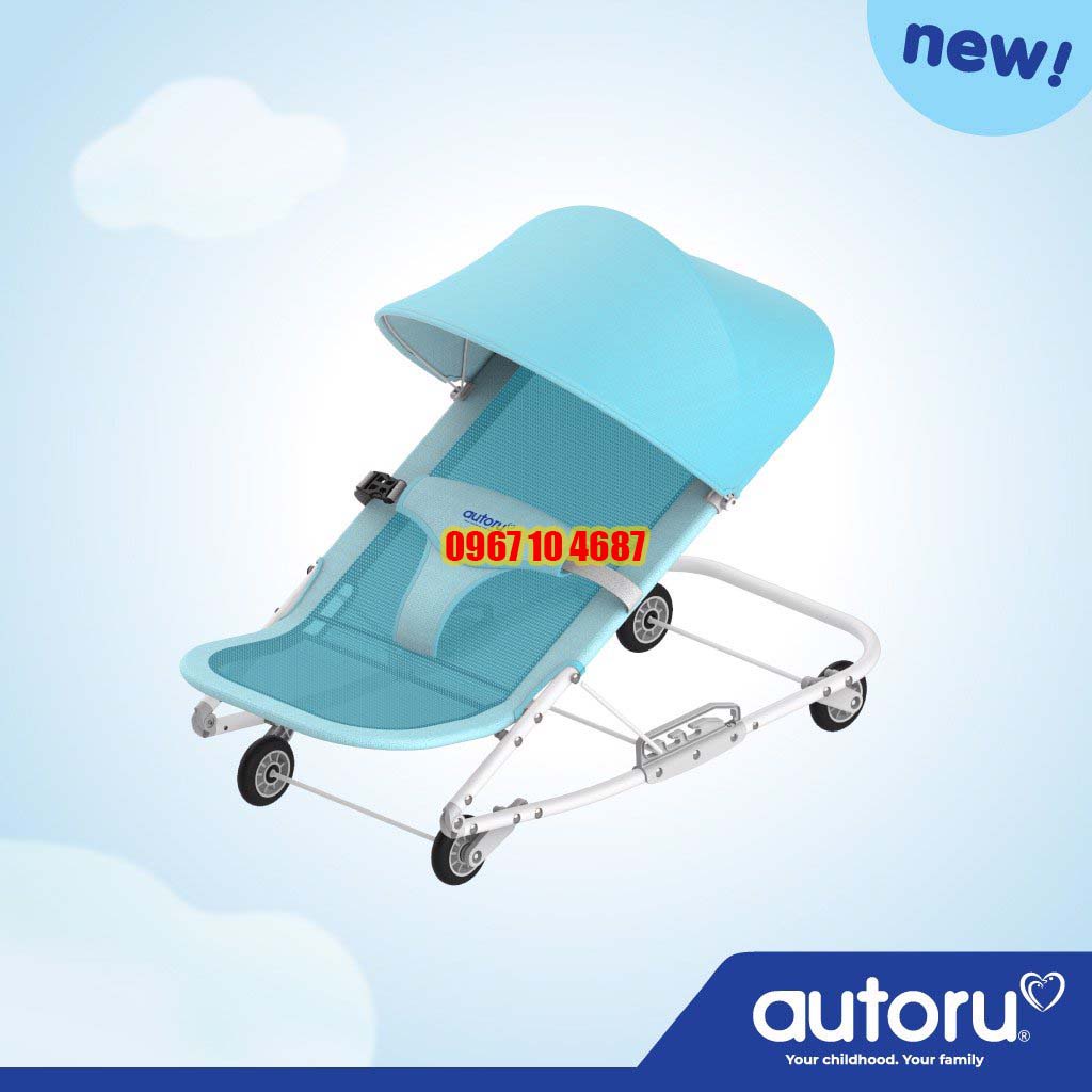 Ghế Bập Bênh Autoru F1 cho bé - Xe nhún ăn dặm, bú sữa, nằm tắm nắng, nằm chơi, dỗ bé các giấc ngủ ngon
