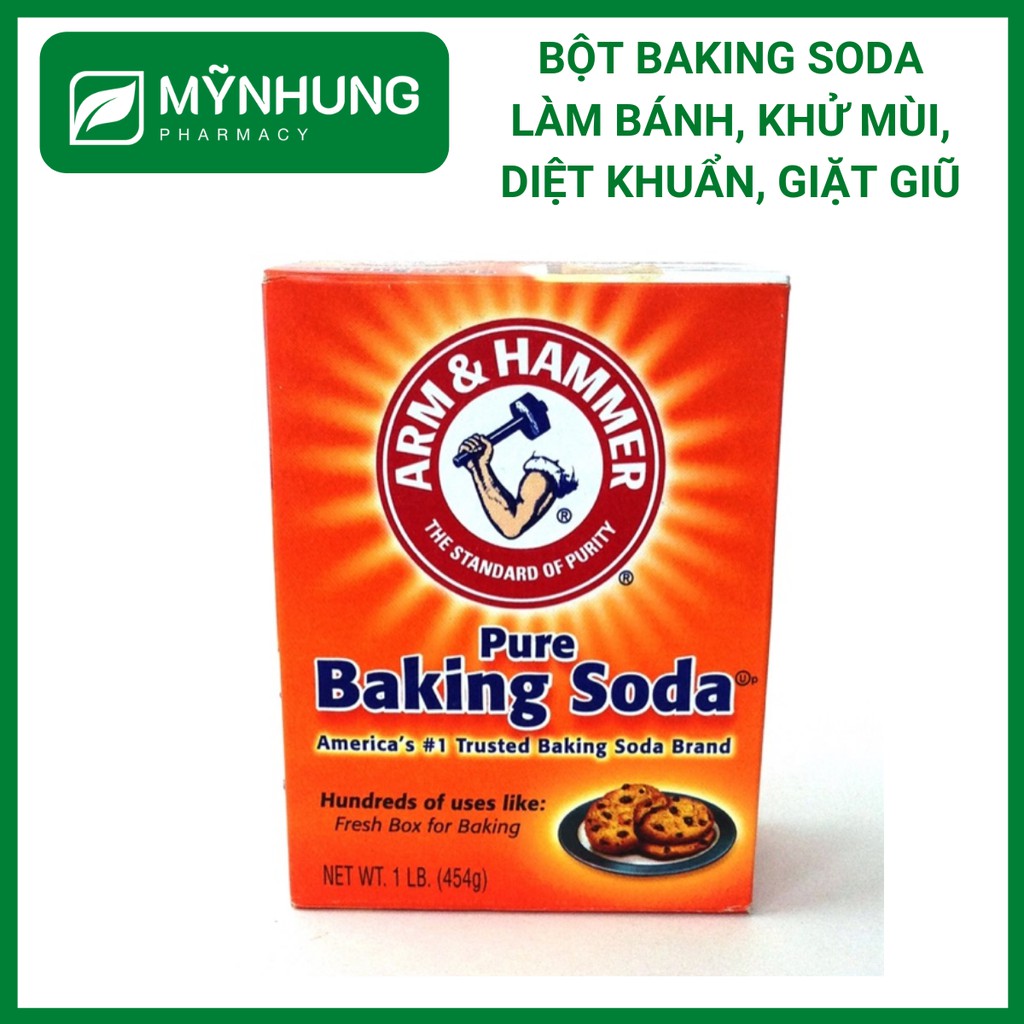 BỘT BAKING SODA LÀM BÁNH, KHỬ MÙI, VỆ SINH, GIẶT GIŨ 454G