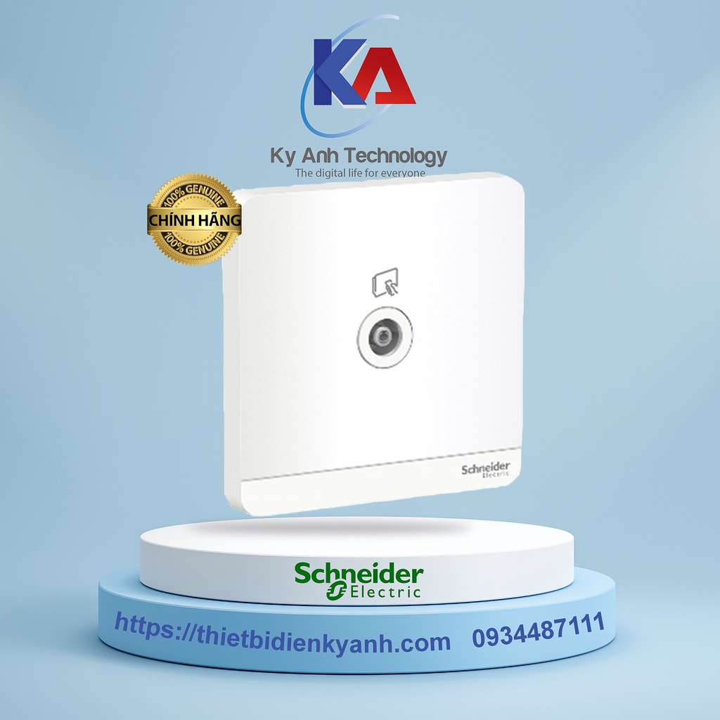 Bộ ổ cắm TV đơn - Avatar On Schneider - E8331TV Màu trắng và màu vàng ánh kim