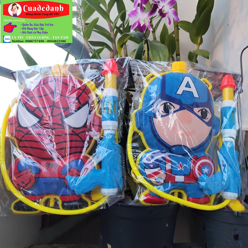 Đồ Chơi Ba Lô Súng Nước Siêu Nhân Bình Chứa Dung Tích Lớn Vòi Phun Mạnh Như Siêu Nhân