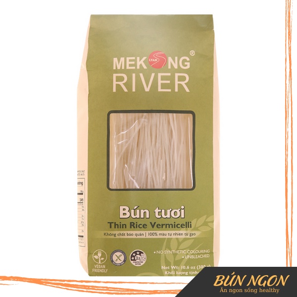 Bún Gạo Tươi Mekong River 300G - 100% Màu Tự Nhiên - Ăn Kiêng Giảm Cân Eatclean - Ăn Chay