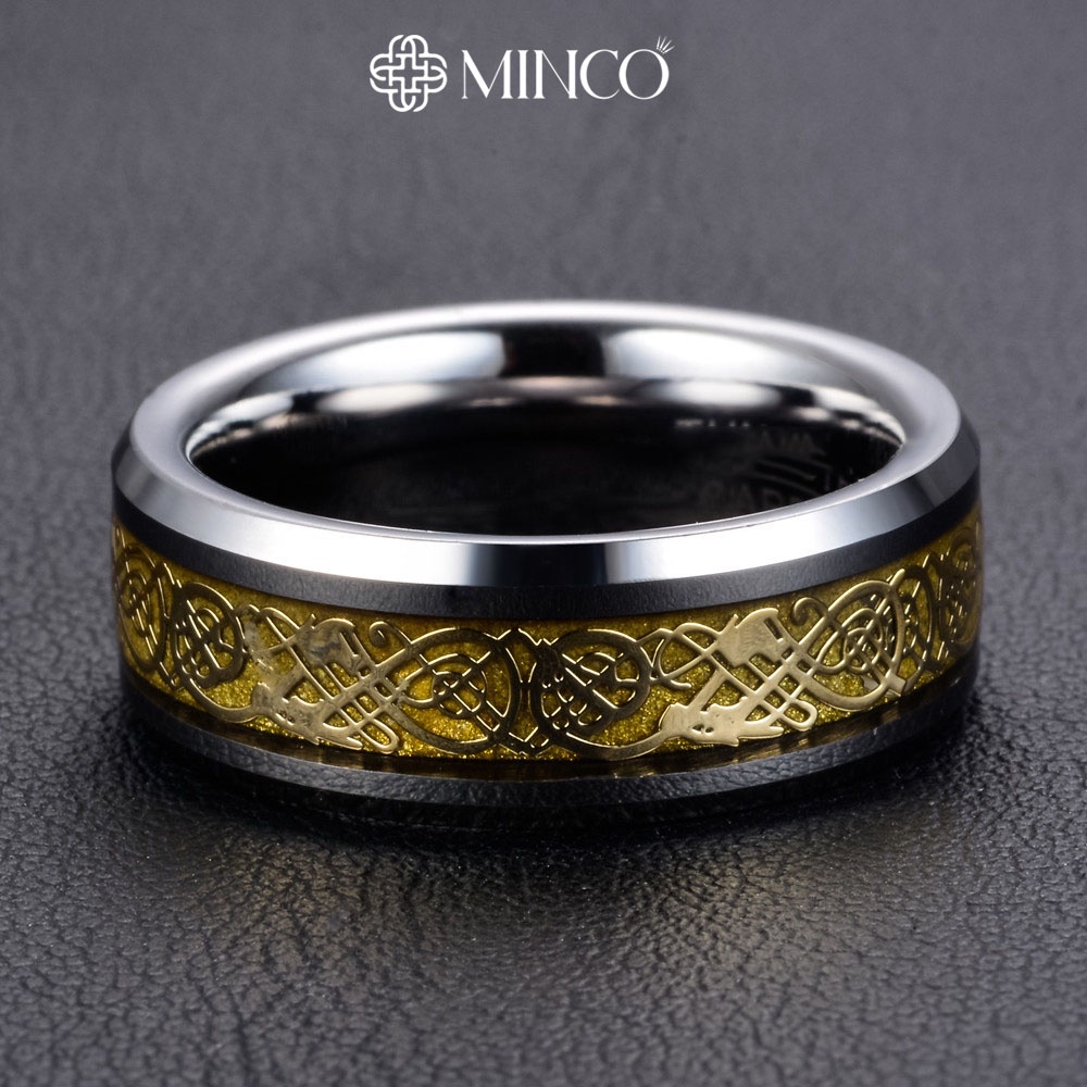 Nhẫn Nam Nữ Minco Accessories nhẫn Titan đẹp đơn giản không gỉ thiết kế họa tiết hoa văn độc đáo phá cách NT81
