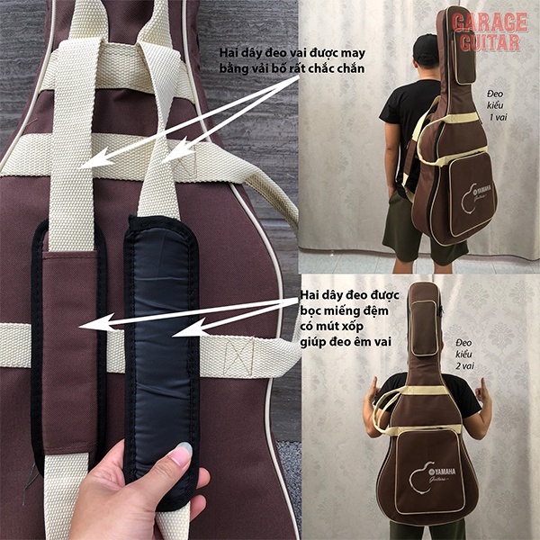 Bao đàn guitar thùng 4 lớp bằng vải bố dày dặn Super Mario - Garage Guitar