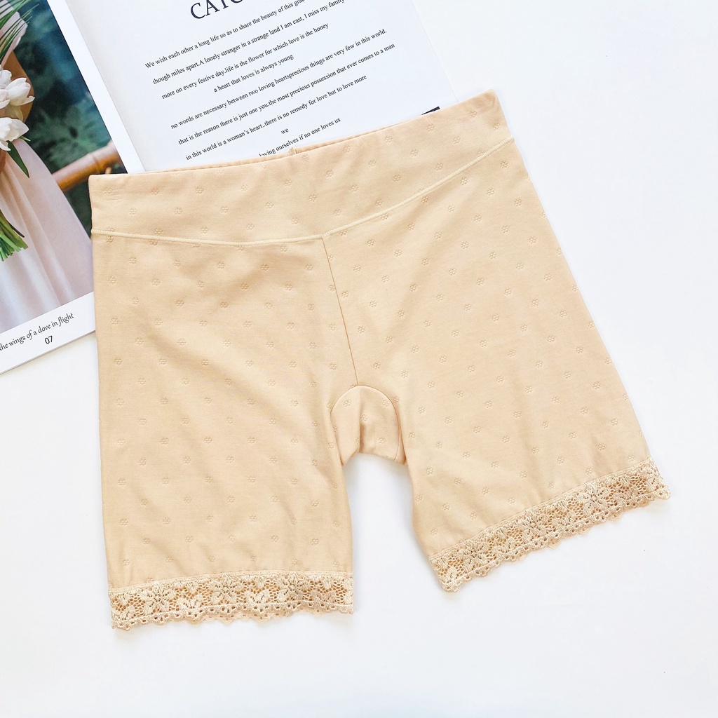 Quần Váy Nữ Dáng Đùi Chất Cotton Thông Hơi Phối Ren Cao Cấp Co&amp;Com QV5164 Co Giãn, Nâng Mông Nhẹ