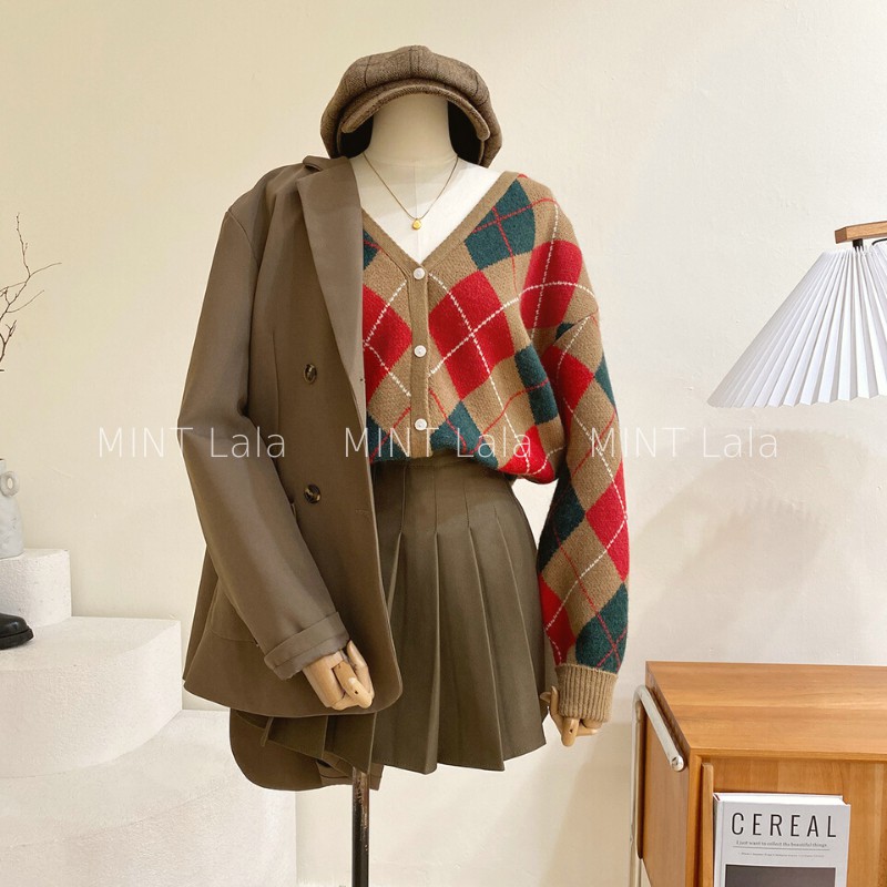 Chân Váy Tennis Xếp Ly Màu Nâu Tây Hàn Quốc Size XS - XL