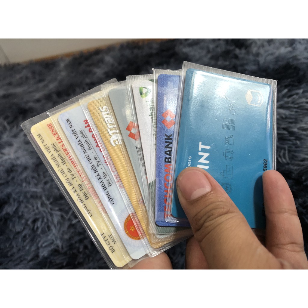 [Set 5 cái] Túi bọc thẻ căn cước, ATM, bằng lái xe... trong suốt