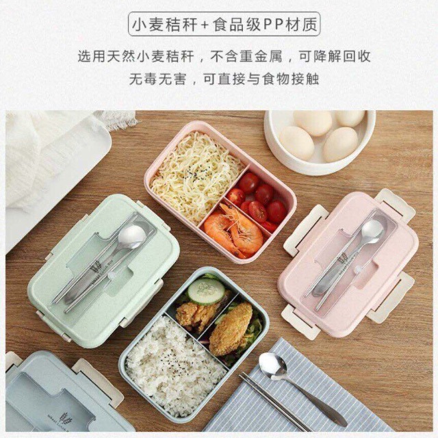 Hộp cơm lúa mạch 3 ngăn