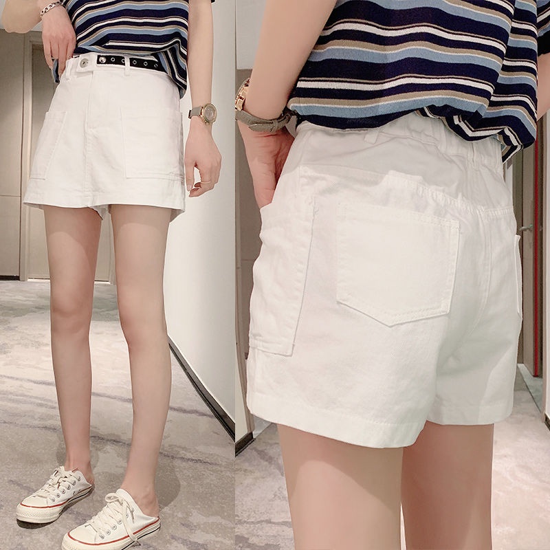 Elastic waist jeans skirt women's European station summer new versatile skirt and trousers loose, thin and wide leg A-shaped casual shorts