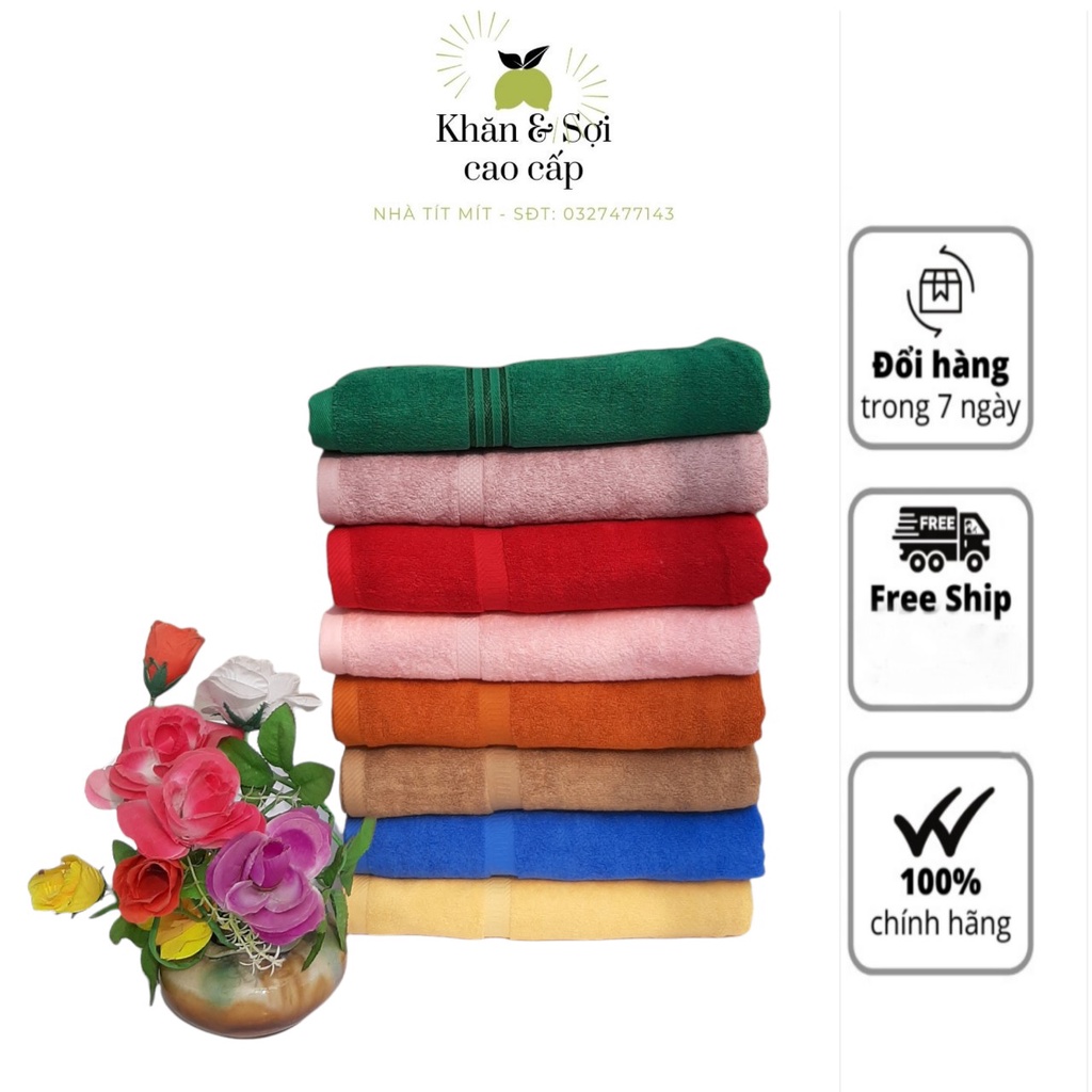 Khăn tắm 70x140cm chất cotton 100%  siêu thấm hút, không đổ lông, không phai màu
