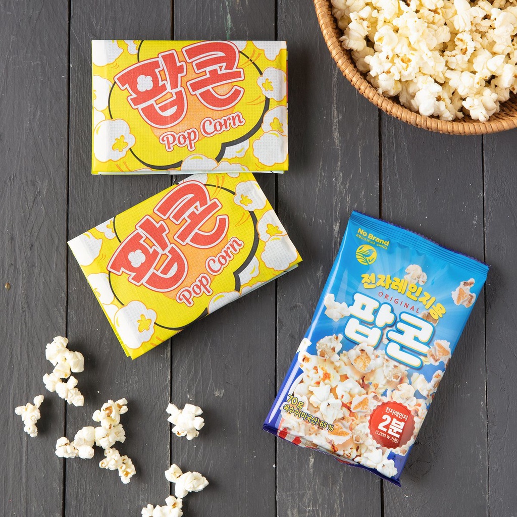 Bắp Rang Bắp Nổ Dùng Trong Lò Vi Sóng Microwave Popcorn No Brand 350g (7g x 5 gói) - Emart VN