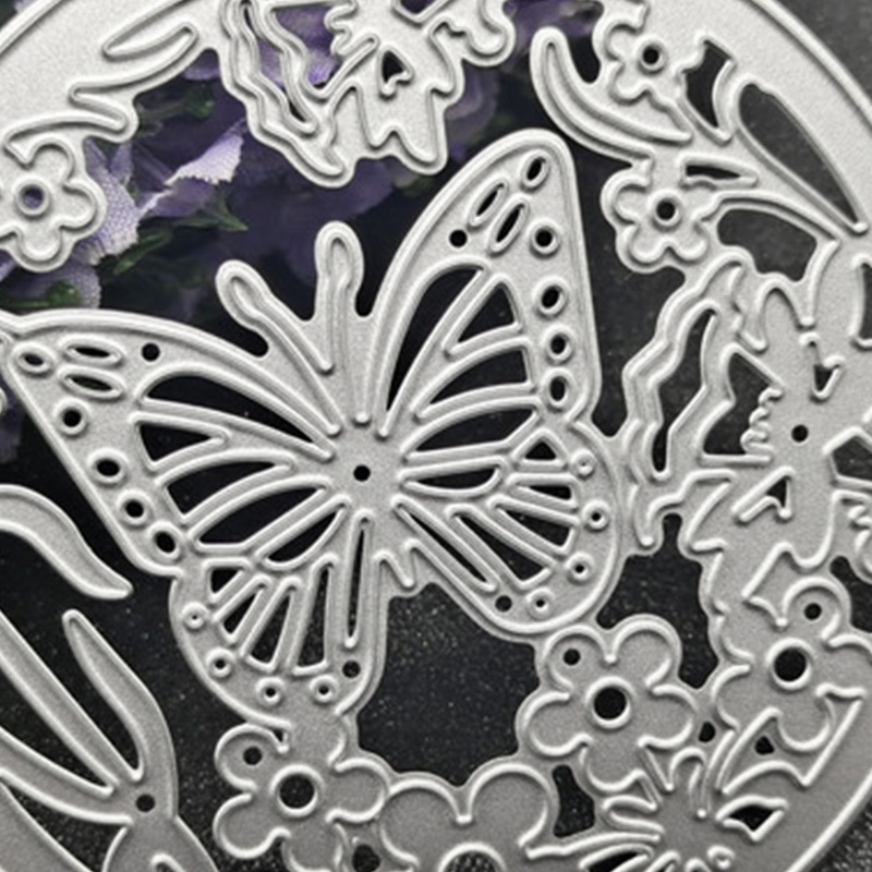 Tấm khuôn cắt dập nổi DIY tạo kiểu hoa bướm bằng kim loại cho làm sổ lưu niệm album thiệp