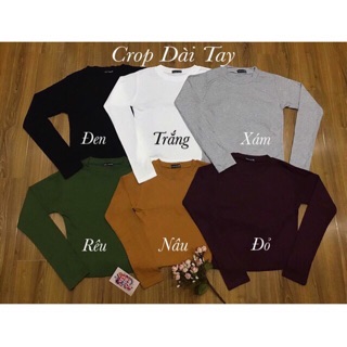 Áo len gân croptop dài tay