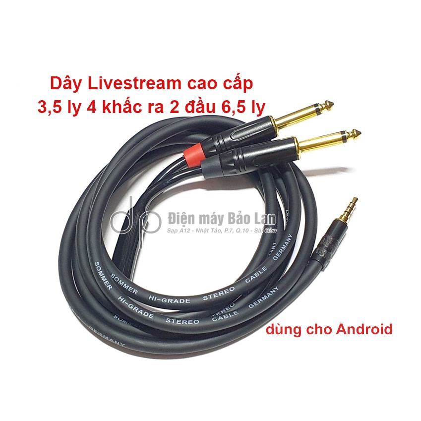 Dây Livestream 3,5 ly 4 khấc ra 2 đầu 6,5 ly Cao Cấp