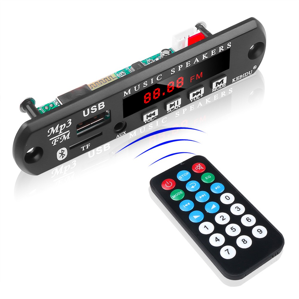 Set mô đun bảng mạch giải mã âm thanh mp3 kết nối bluetooth không dây USB TF FM Radio AUX 12V 24V cho xe hơi