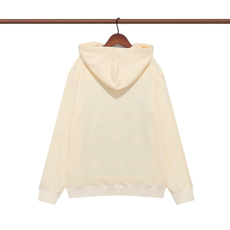 Gu Áo Hoodie Dáng Rộng Thoải Mái In Chữ Và Ngôi Sao Phía Trước Thời Trang Đường Phố Cao Cấp Terry