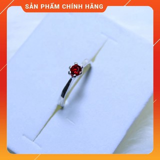 Nhẫn bạc nữ đẹp, nhẫn đơn giản đính đá theo yêu cầu KBJ57