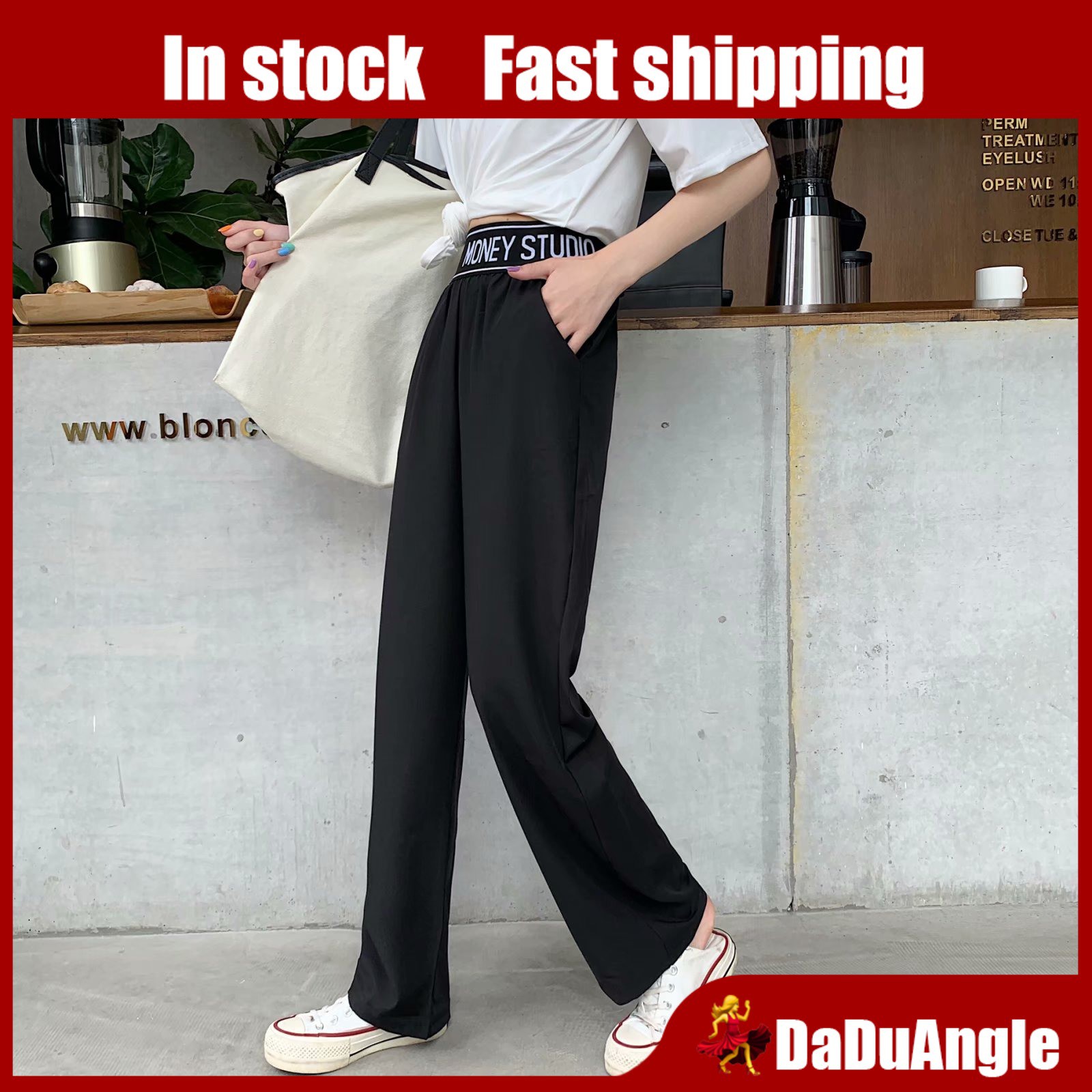 Quần Tây Ống Rộng Phong Cách Hàn Quốc Thanh Lịch Dành Cho Nữ