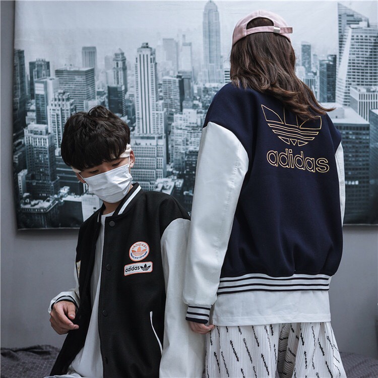 (ORDER)Áo khoác nỉ tay da Nam Nữ in logo adidas thời trang hàn quốc cá tính phong cách